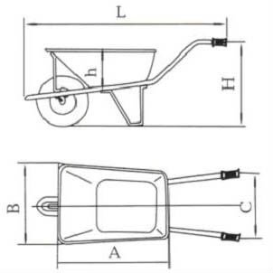 건축 건물 바퀴 무덤 WB6414TS 외바퀴 손수레 디자인